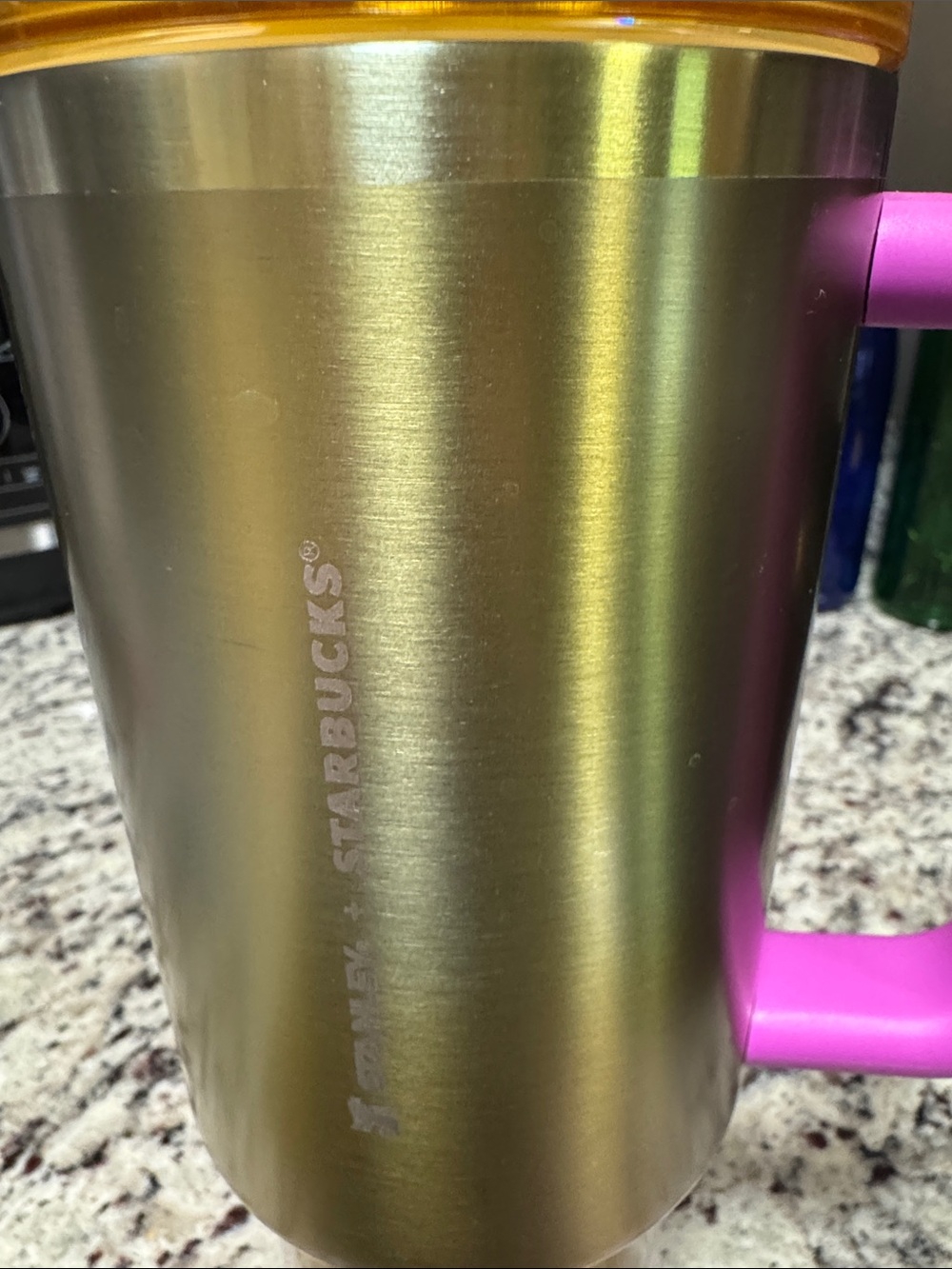 Stanley + Starbucks Iridescent Gold water bottle and bottom cover - Picture 3 of 8